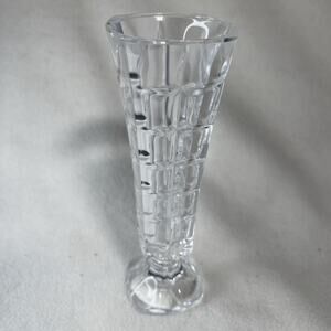 Cristal d'Arques Durand Soliflor 8 3/4" 24% Lead Crystal Waffle Cut Bud Vase